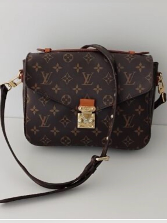 Inspired Handbags - Brown leather LV iconic Monogram Crossbody Bag